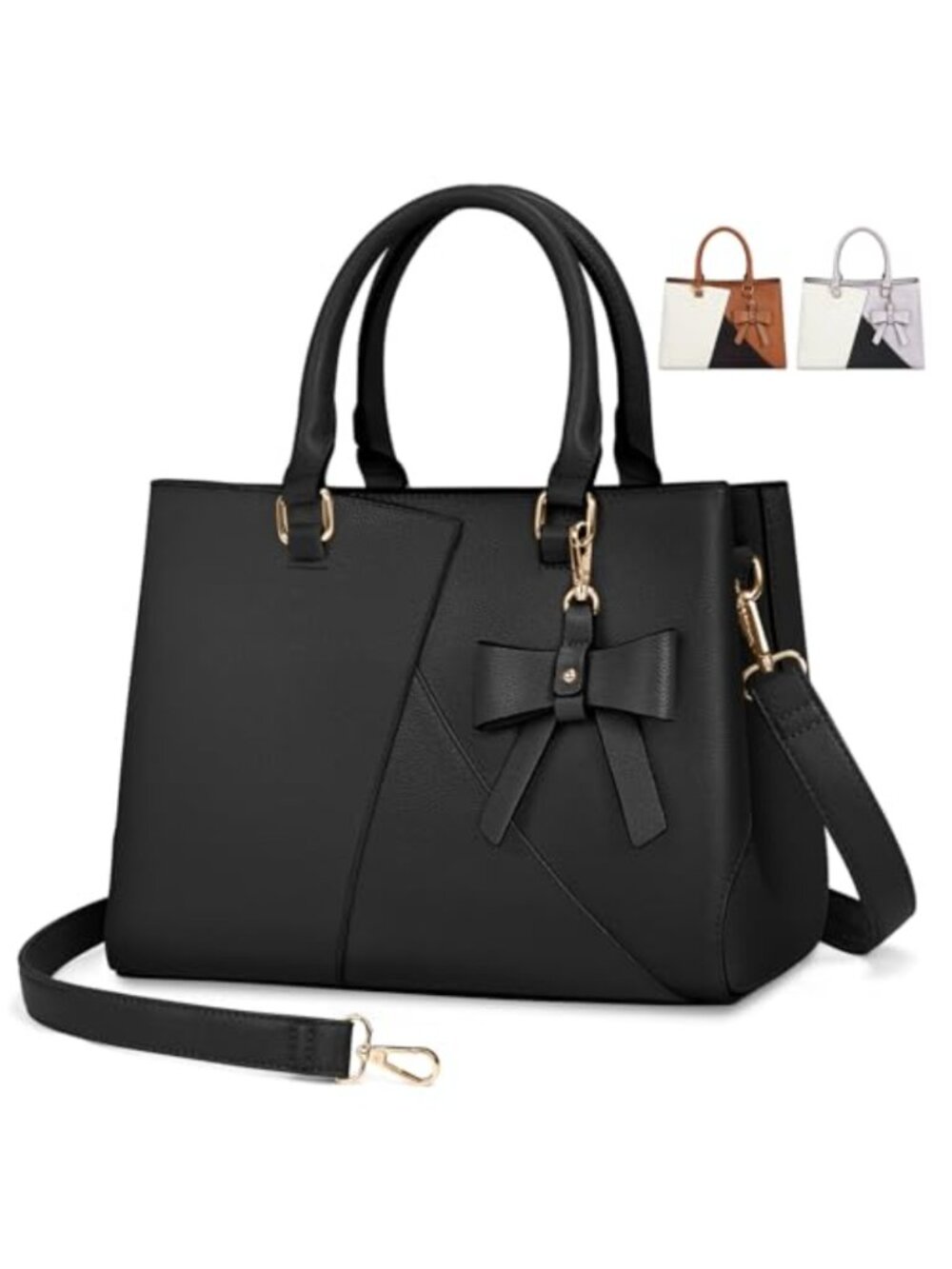 Waterproof PU Leather Top-Handle Satchel Handbag Crossbody Shoulder Purse with